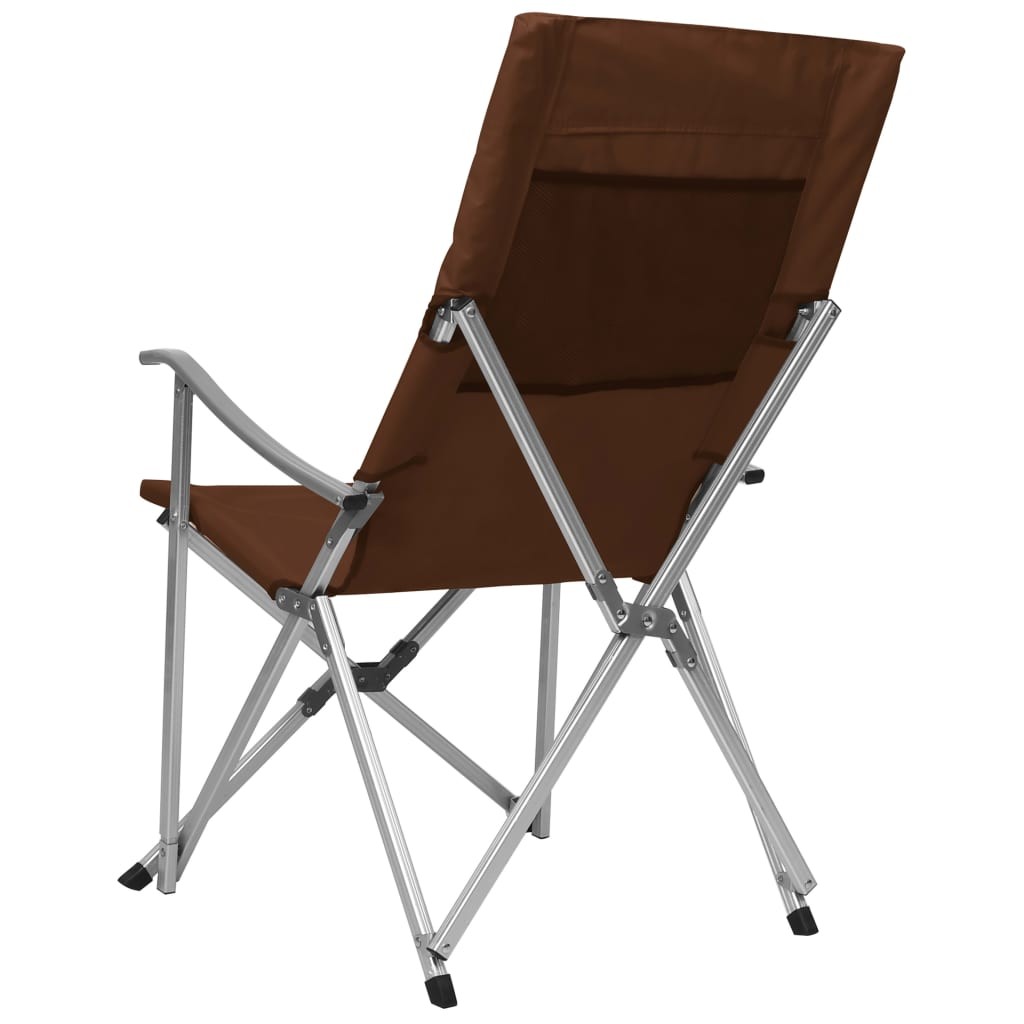 Foldable Camping Chairs 2 pcs Brown